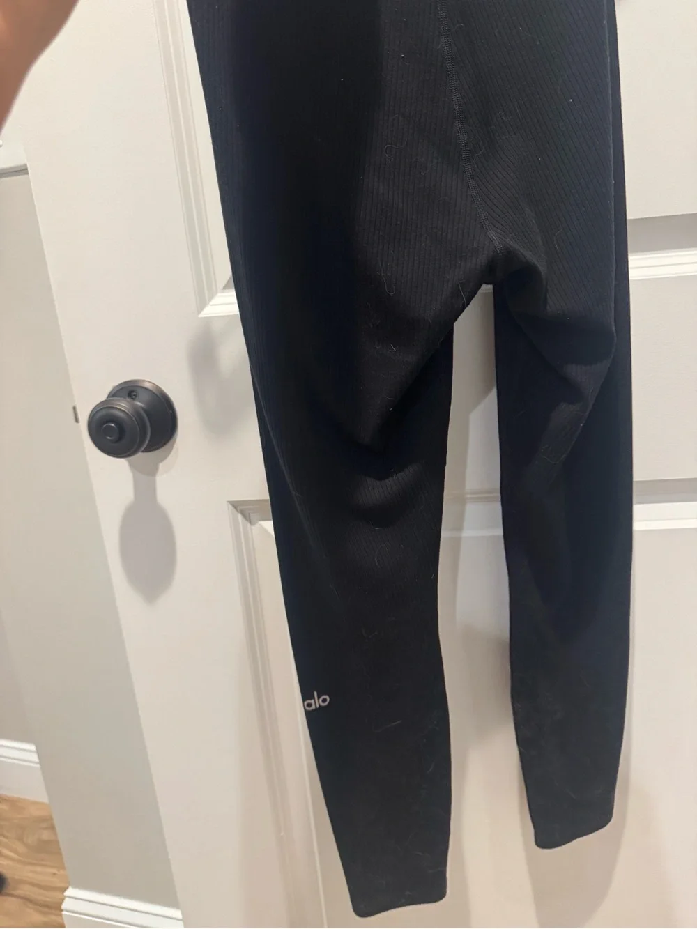 ALO Yoga Black Ribbed High-Waist Leggings